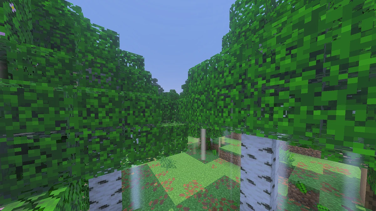 Abedules verdes después de instalar Birch Green Fix for La Nature